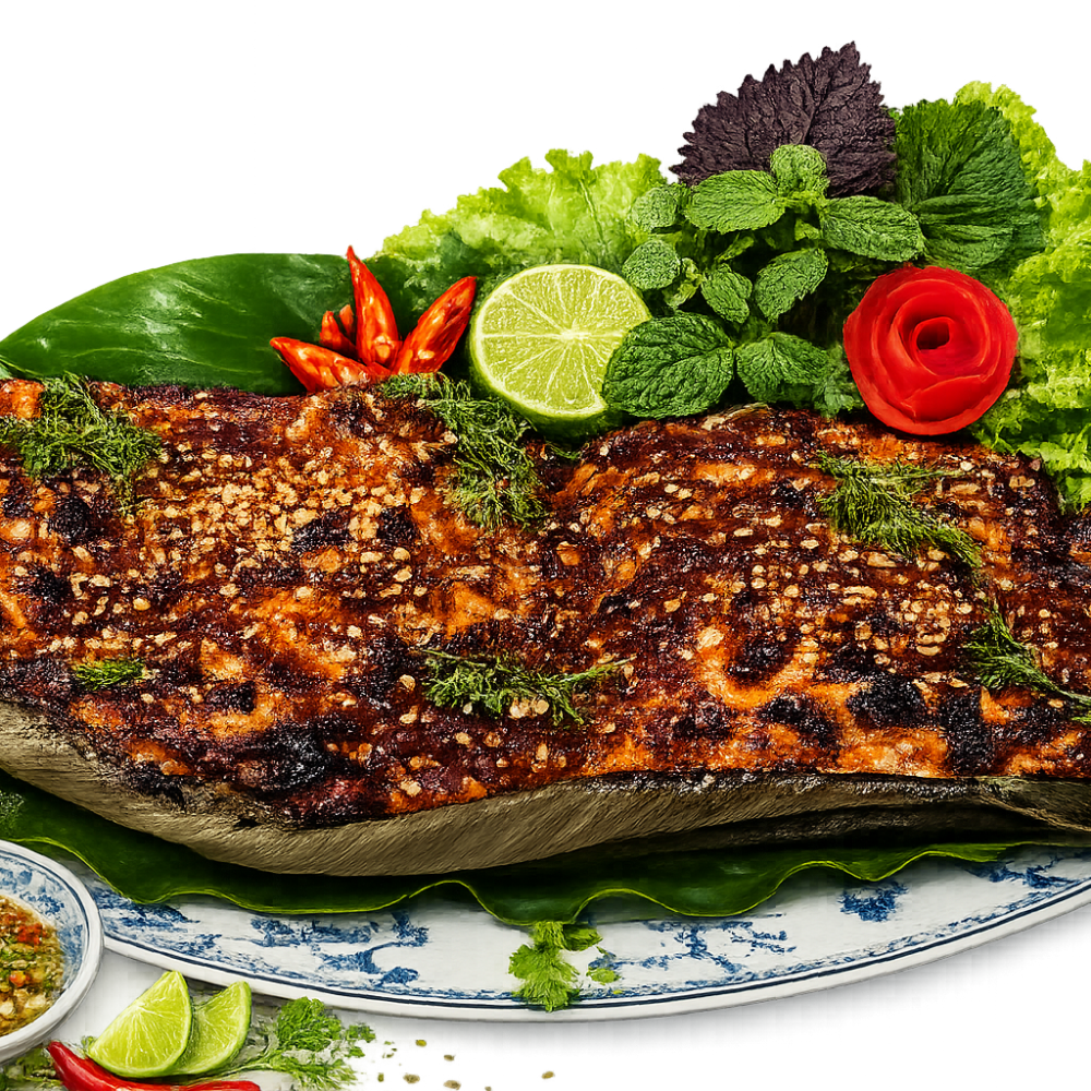 cá tầm nướng than hoa