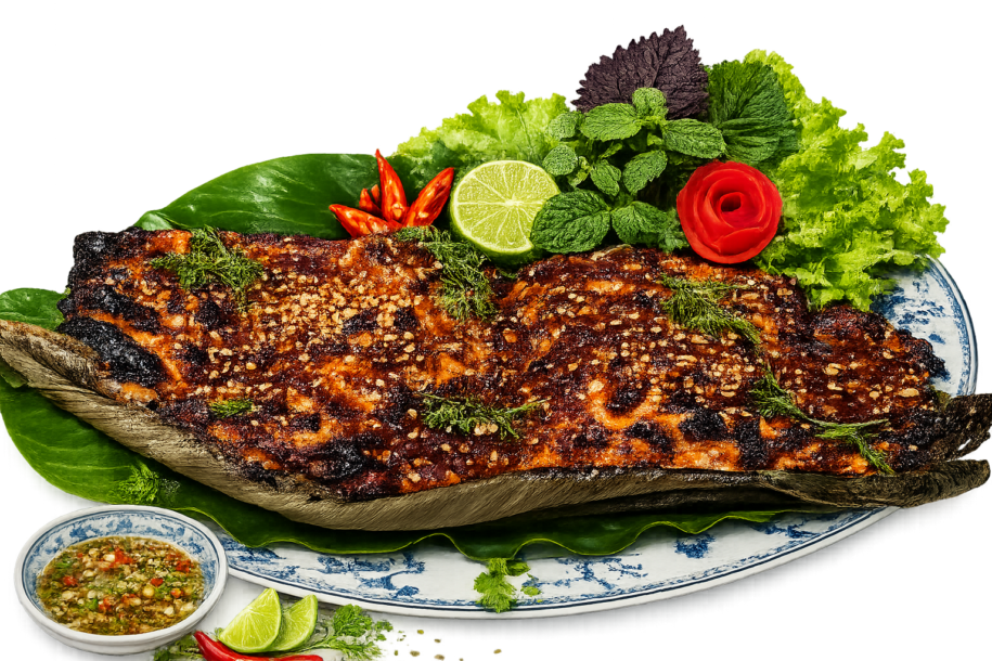 cá tầm nướng than hoa